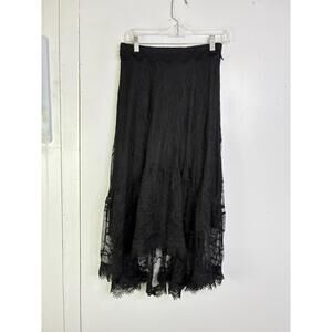 Choklate Paris Skirt Womens S Maxi High Low Lace Goth Romantic Wednesday Addams